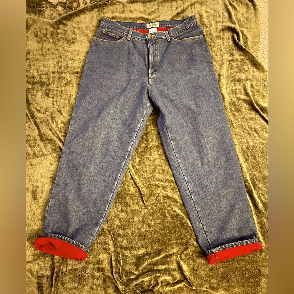 L.L. Bean original fit relaxed jean with flannel lining